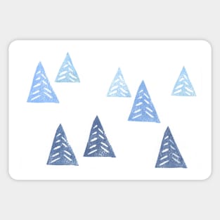 Blue Winter Trees Sticker